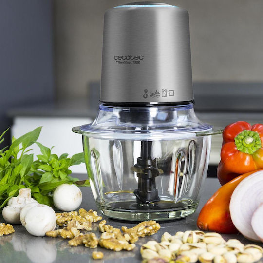 Cecotec Titanglass 1000 Mini Chopper Multi 500W mit Behälter 1lt Inox