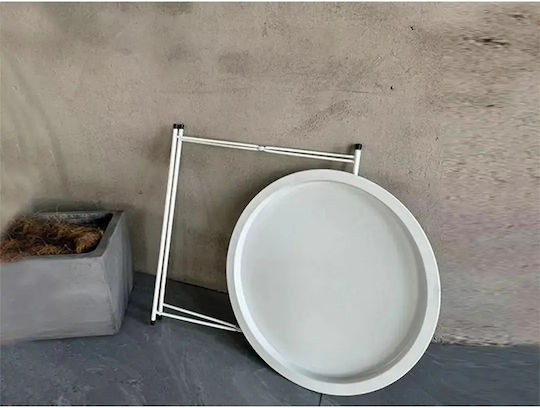 Masă Laterală Metalică pentru Spații Exterioare Mici Albă 47x47cm