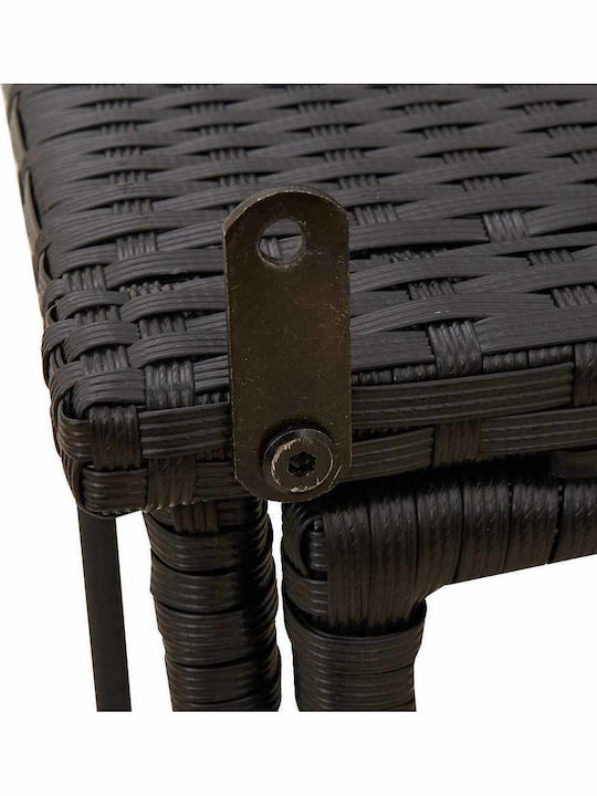 Table for Small Outdoor Spaces Rattan Foldable Black 90x51x75cm