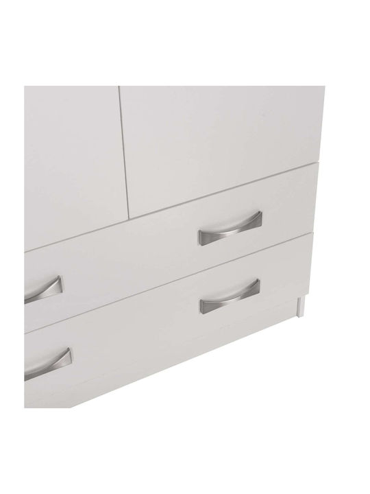 Dreifachtür Kleiderschrank mit Loft Weiß 150x55x240cm