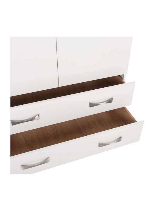 Dreifachtür Kleiderschrank mit Loft Weiß 150x55x240cm