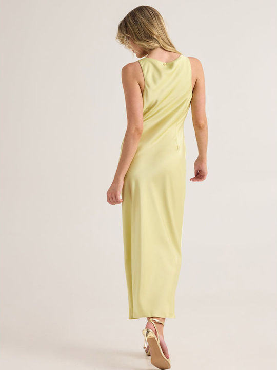 Summer Maxi Slip Dress for Wedding / Christening Satin Lemon