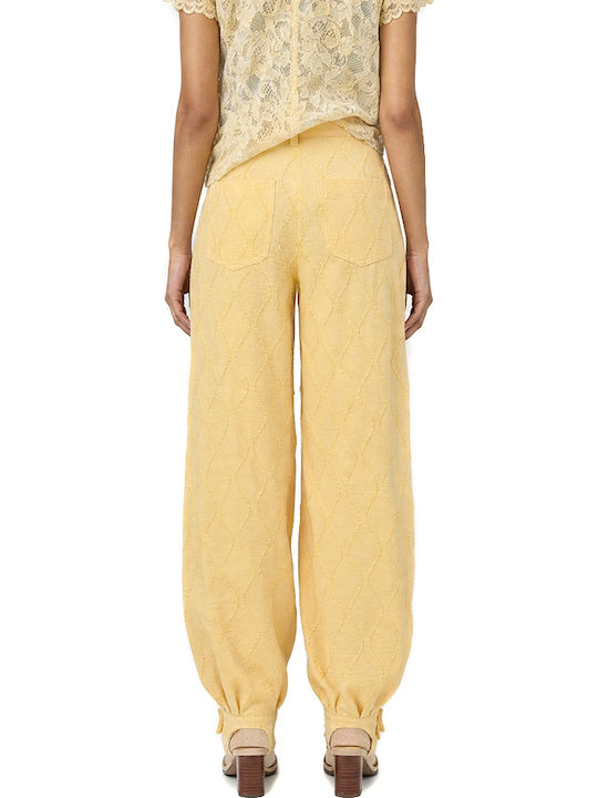 C. Manolo Pants Women C.manolo Γυναικείο Ψηλόμεσο Υφασμάτινο Παντελόνι Balloon Κιτρινο C. Manolo Pants Women C.manolo Γυναικείο Ψηλόμεσο Υφασμάτινο Παντελόνι Balloon Κιτρινο