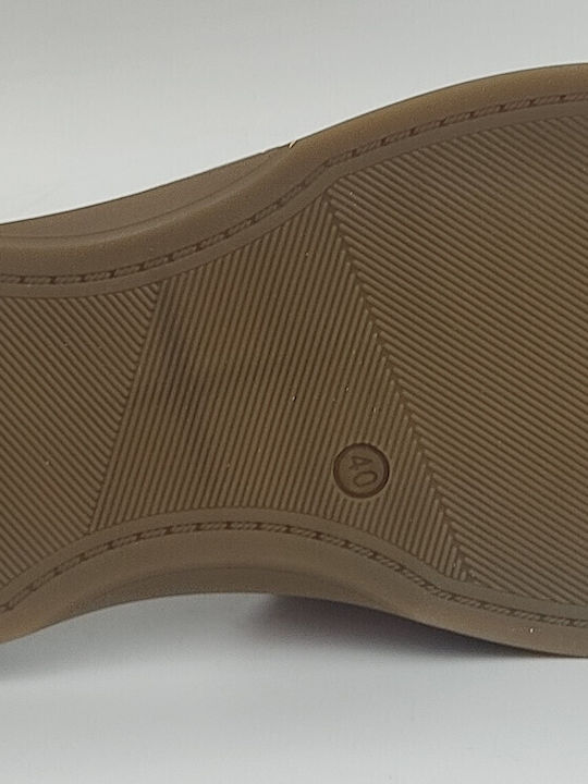 Leather Women's Flat Sandals Brown