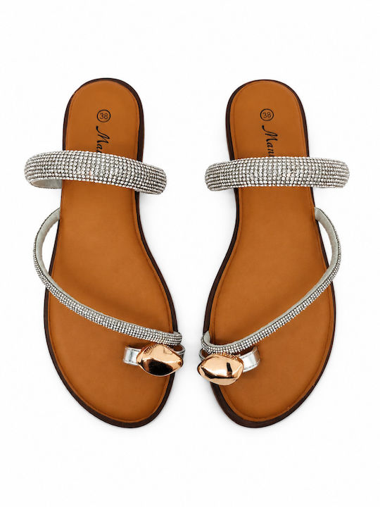 Anatomische Damen Sandalen mit Strass Silber S060453
