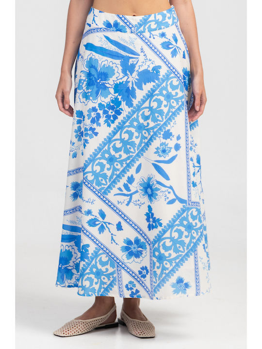Midi Skirt Floral White/Red