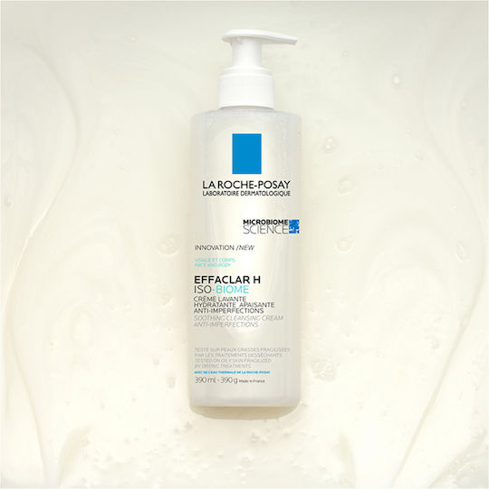 La Roche Posay Effaclar H Iso-Biome Κρέμα Καθαρισμού Προσώπου για Ακνεϊκές Επιδερμίδες 390ml