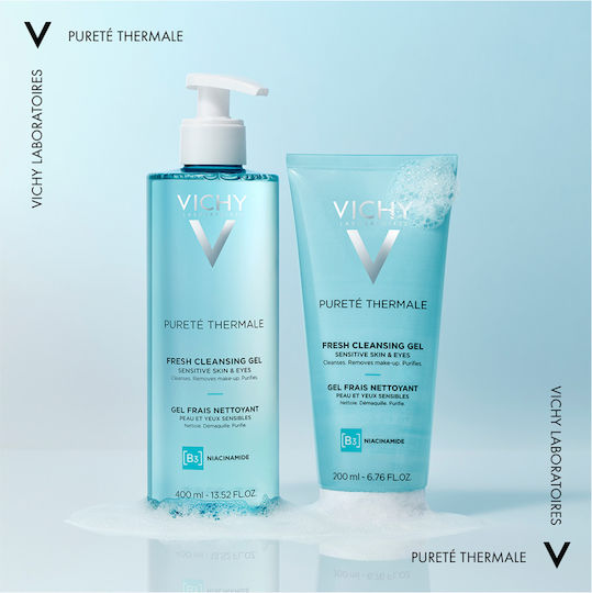 Vichy Purete Thermale Fresh Cleansing Gel B3 & Niacinamide Gel Cleansing Face & Eyes 200ml