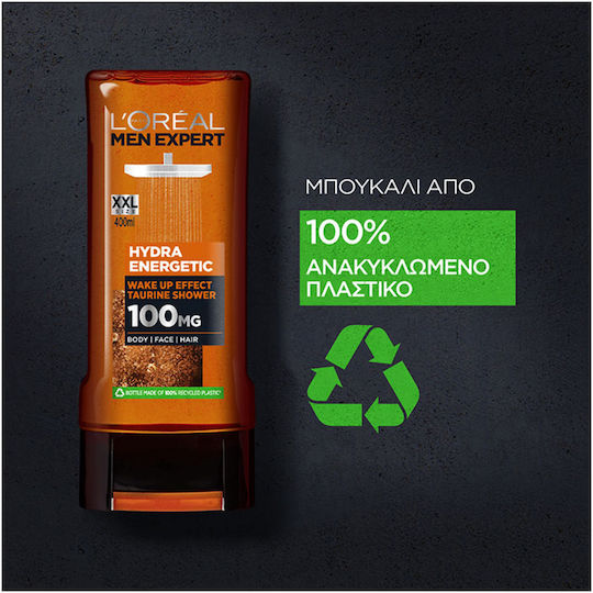 L'Oreal Paris Men Expert Hydra Energetic Gel de Duș pentru Bărbați cu Glicerină Hidratant 400ml