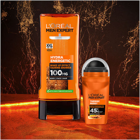 L'Oreal Paris Men Expert Hydra Energetic Gel de Duș pentru Bărbați cu Glicerină Hidratant 400ml