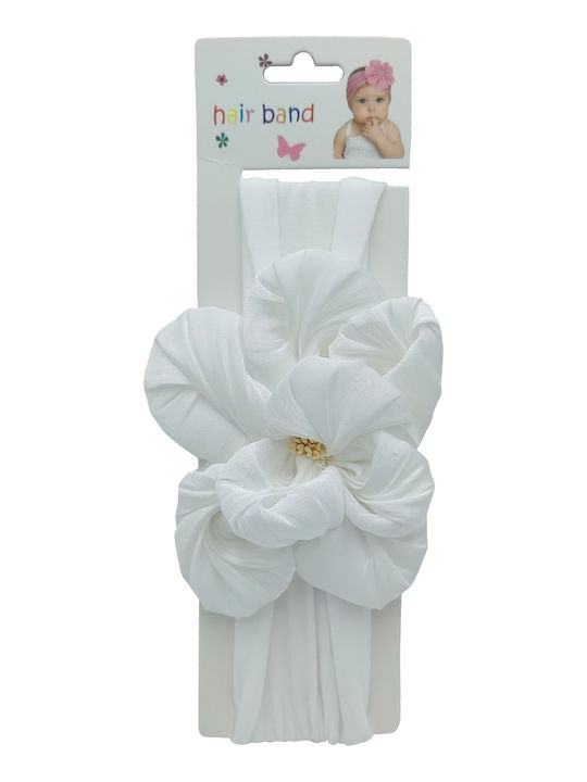 Brims and Trims Baby Headband In White Colour