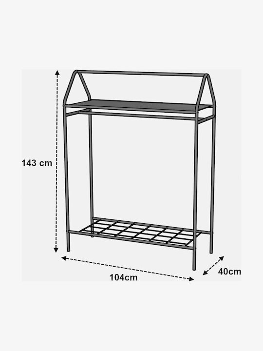 SteweHome SteweHome Kleiderständer aus Metall Weiß 104x143cm