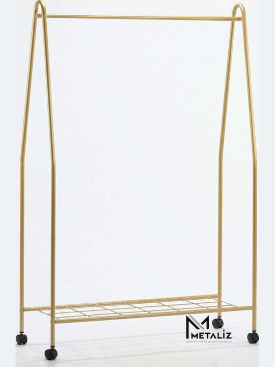 SteweHome Floor Garment Rack Metal Gold 98x145cm