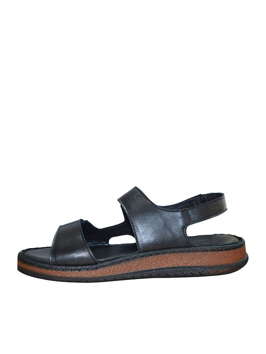 Leather Men's Sandals In Black Colour