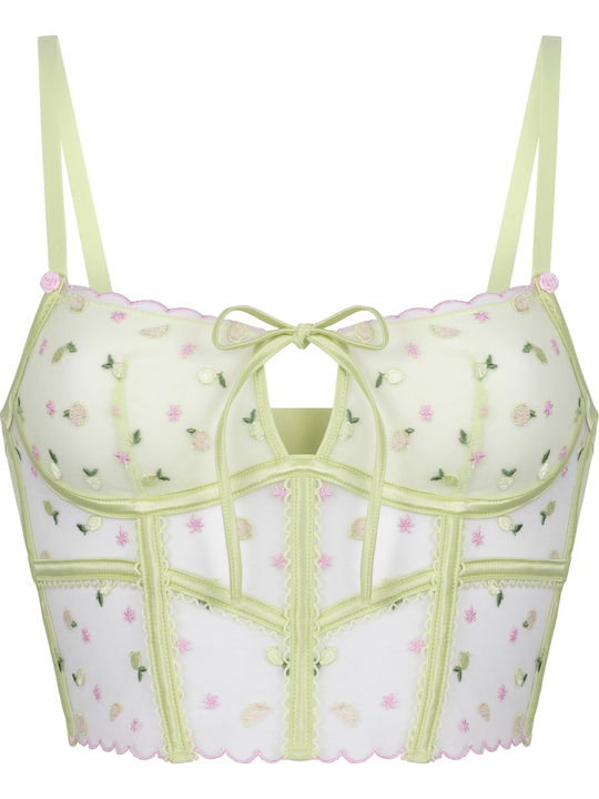 Hunkemöller Set Lenjerie Intimă Cu Dantelă Bralette Cu Șir Verde