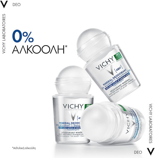 Vichy Mineral Αποσμητικό 48h σε Roll-On Χωρίς Αλουμίνιο 50ml