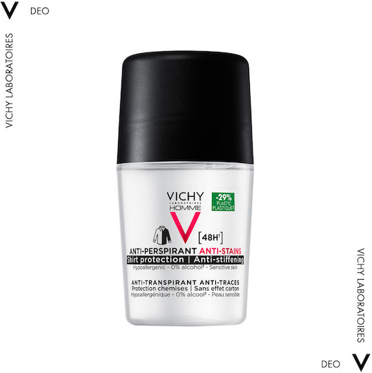 Vichy Homme Anti-Stains Roll-On Against White & Yellow Stains Deodorant 48h Roll-On 50ml