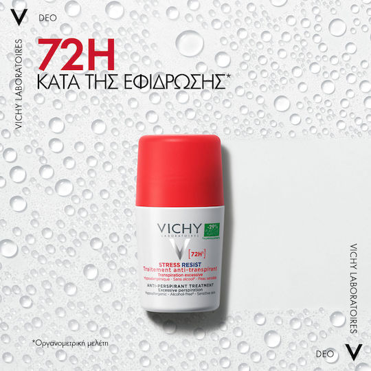 Vichy Stress Resist Anti-perspirant Treatment για Υπερβολική Εφίδρωση Αποσμητικό 72h σε Roll-On 50ml