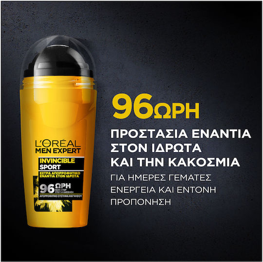 L'Oreal Paris Men Expert Invincible Sport Αποσμητικό 96h σε Roll-On 50ml