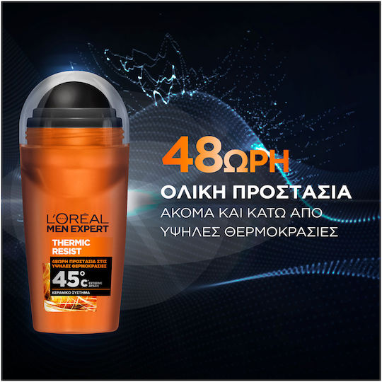 L'Oreal Paris Men Expert Thermic Resist 45°C Αποσμητικό 48h σε Roll-On 50ml