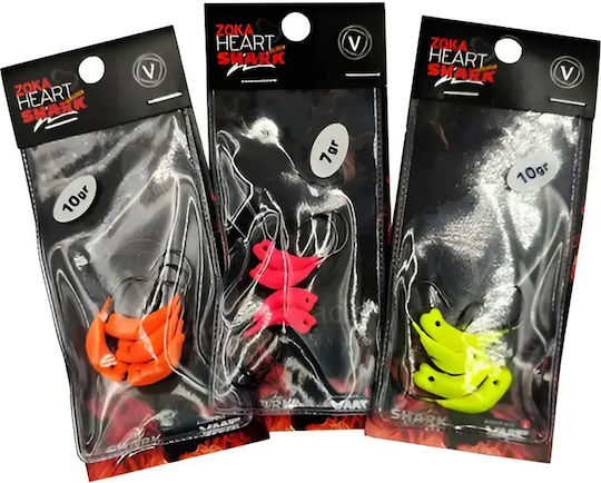 Set Heart Jig Fishing Hook Morigen 4 Units 10gr Yellow UV