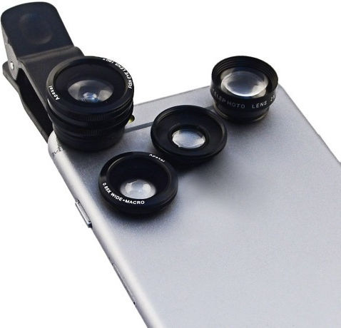 Apexel Apl-dg5 Mobile Lens Kit 5 in 1 Fisheye Wide Macro Telescope CPL Smartphones Tablets