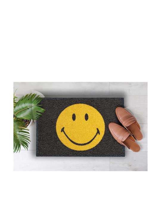 SteweHome Non-Slip Black Doormat 70x45cm