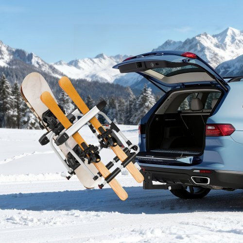 Vevor Baze de Plafon Auto din Aluminiu Potrivite pentru 6 Perechi de Schiuri sau 4 Plăci de Snowboard