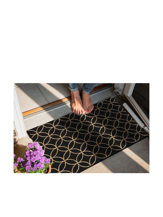 SteweHome Non-Slip Round Orange Doormat With Diameter 70cm