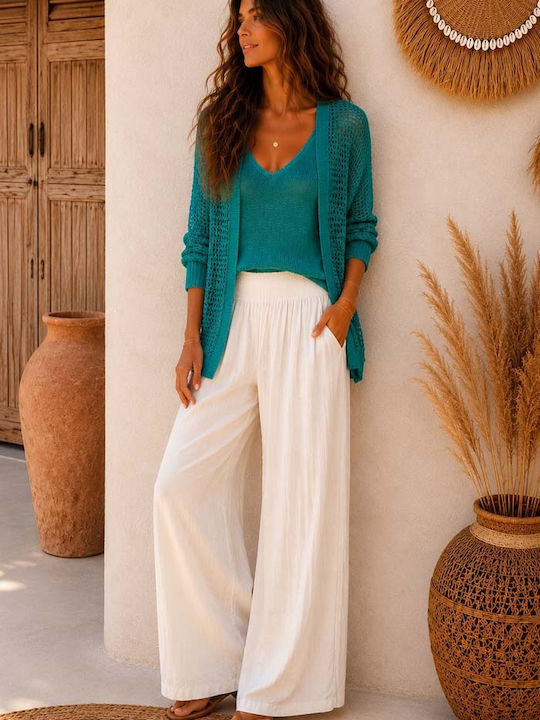 Cardigan Lung Tricotat Pentru Femei Emerald