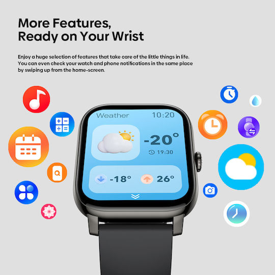 Zeblaze Btalk Pro 49mm Smartwatch with Heart Rate Monitor Black