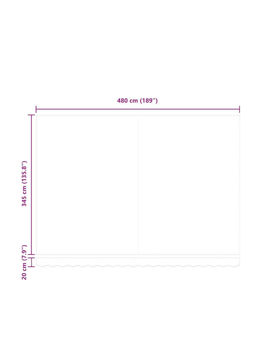 vidaXL Cort Terasă Galben 5x3.5m