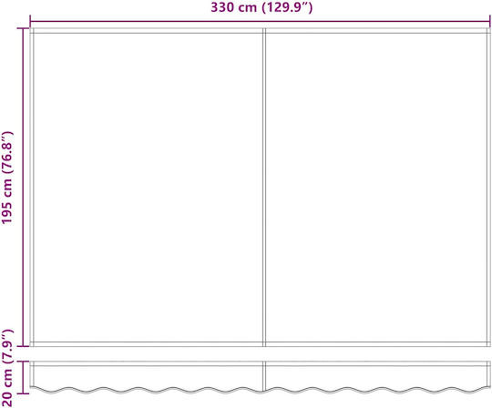 vidaXL Рамка За Тента Жълта С PU Покритие 2.5x3.5m