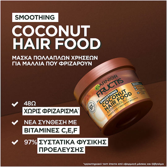Garnier Fructis Smoothing Coconut Hair Food Hair Mask for Anti-Frizz 400ml