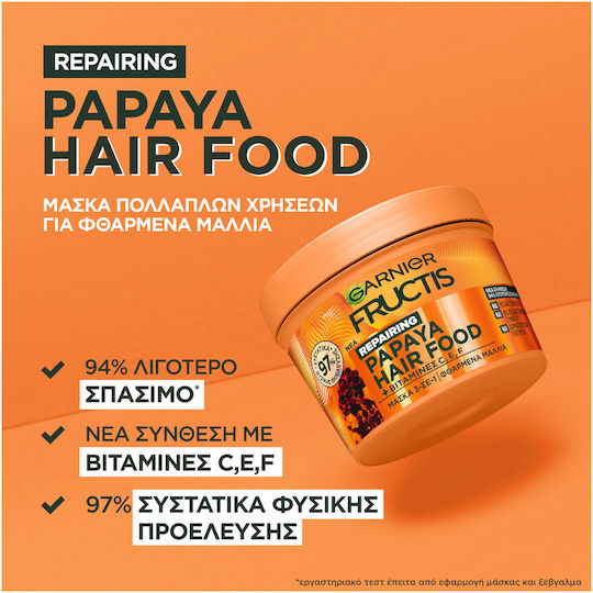 Garnier Fructis Papaya Hair Food Μάσκα Μαλλιών για Επανόρθωση 400ml