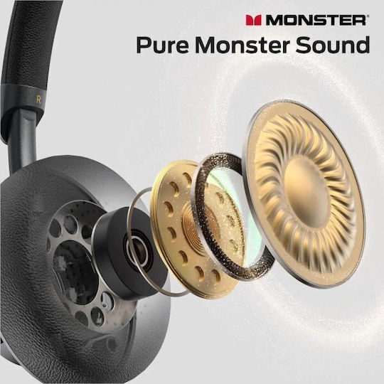 Monster N-Tune mini 02 Ασύρματα Bluetooth On Ear Ακουστικά με 50 ώρες Λειτουργίας Μαύρα