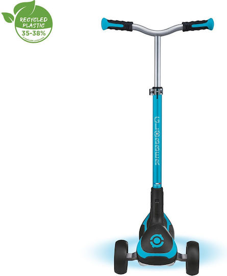 Globber Kinderroller Klappbar Ultimum Lights 3-Rad mit LED-Beleuchtung für 5+ Jahre Türkis