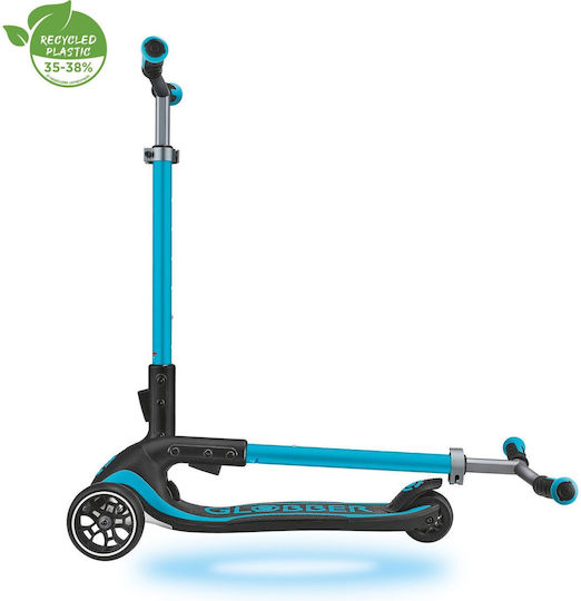 Globber Kinderroller Klappbar Ultimum Lights 3-Rad mit LED-Beleuchtung für 5+ Jahre Türkis