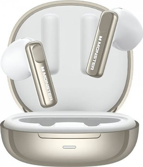 Monster N-Lite 209 Earbud Bluetooth Handsfree Headphones with Sweat Resistance and Charging Case Silver