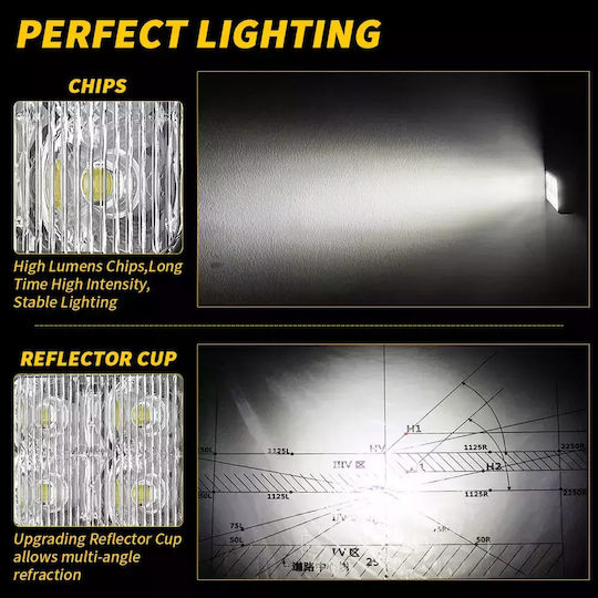 Mini LED Car Work Headlight 10w 12v Slim 9x3.6cm Small Lighting Headlight White Light