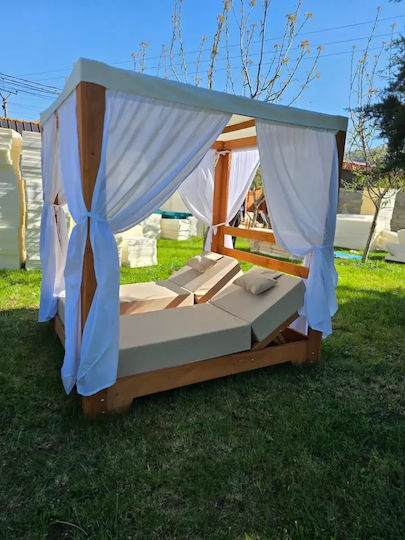 Πτυσσόμενο Ράντζο με Στρώμα 10cm Μονό Λευκό