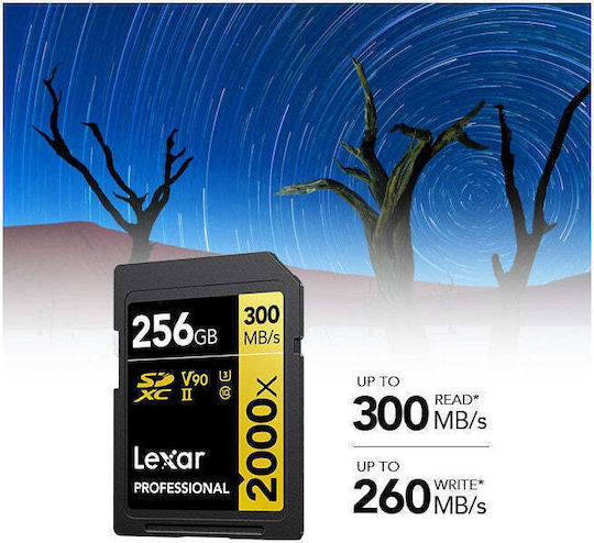 Lexar Professional 2000X SDXC 256GB U3 V90 UHS-II 300MB/s