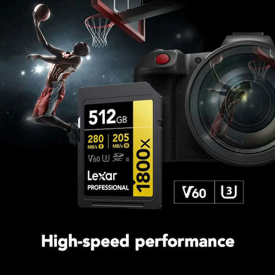 Lexar Profesional 1800X SDXC 512GB U3 UHS-II 270MB/s
