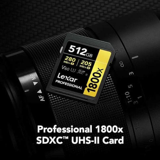 Lexar Profesional 1800X SDXC 512GB U3 UHS-II 270MB/s