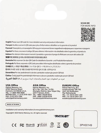 Patriot microSDXC 512GB Clasa 10 U3 V30 A2