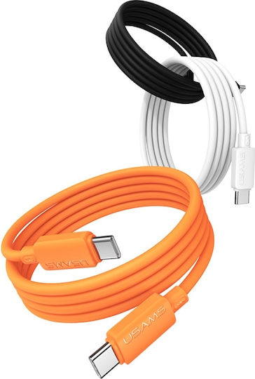 Usams Cablu USB 2.0 USB-C Mascul - USB-C 60W Alb 1m SJ787USB02
