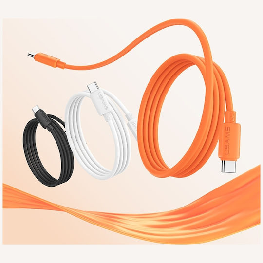 Usams Cablu USB 2.0 USB-C Mascul - USB-C 60W Alb 1m SJ787USB02