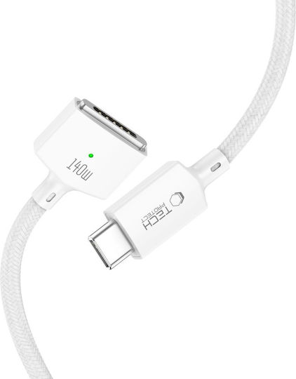 Tech-Protect Ultraboost Magnetic USB 2.0 Cable USB-C Male - Magsafe 3 140W White 2m MMC01