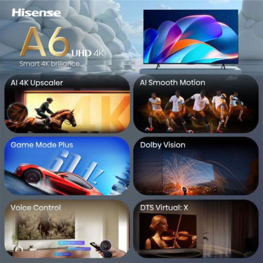 Hisense Smart TV 43" 4K UHD LED A6S HDR (2026) 43A6S