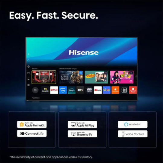 Hisense Smart TV 43" 4K UHD LED A6S HDR (2026) 43A6S